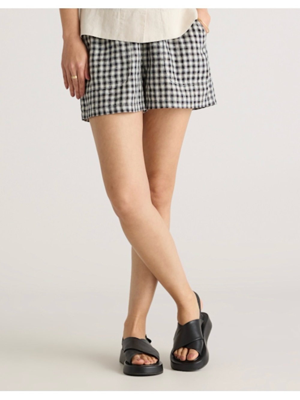 Quince Black & White Gingham Women’s Shorts